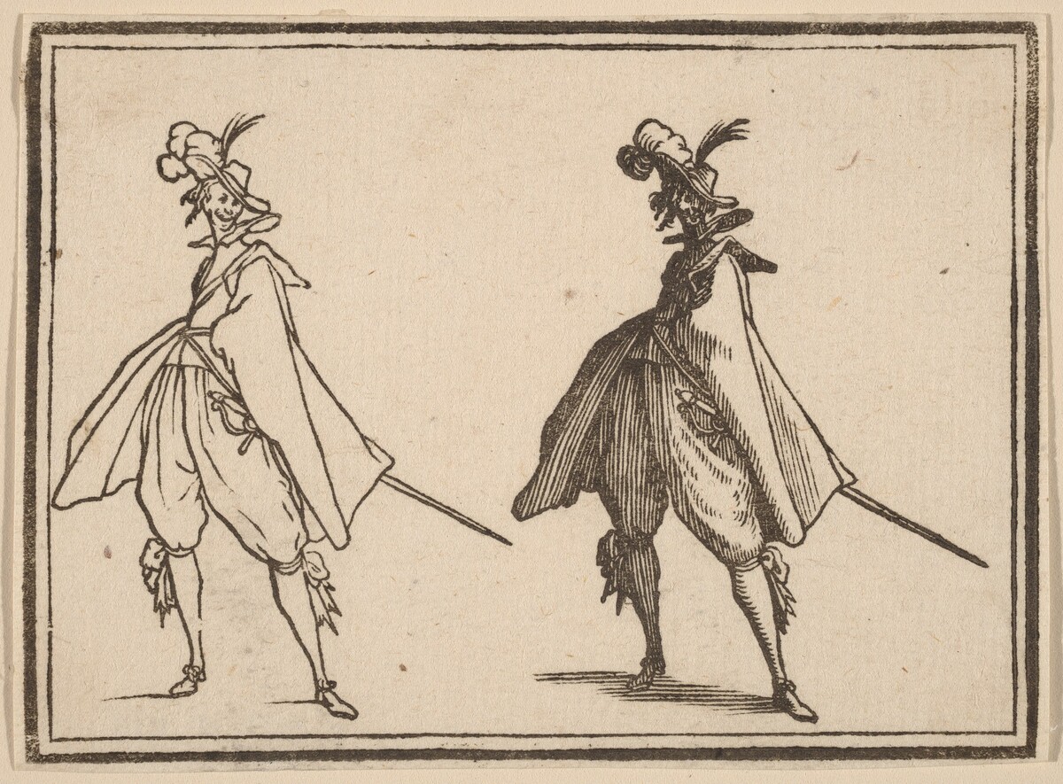 Gentleman in a Large Mantle, Front View by Edouard Eckman after Jacques Callot