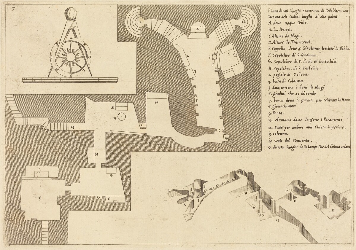 Plan of All the Important Places in Bethlehem by Jacques Callot