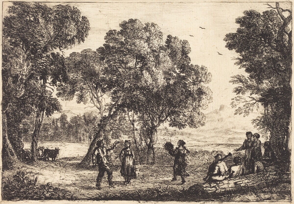 The Country Dance (Small Plate) (La danse sous les arbres) by Claude Lorrain