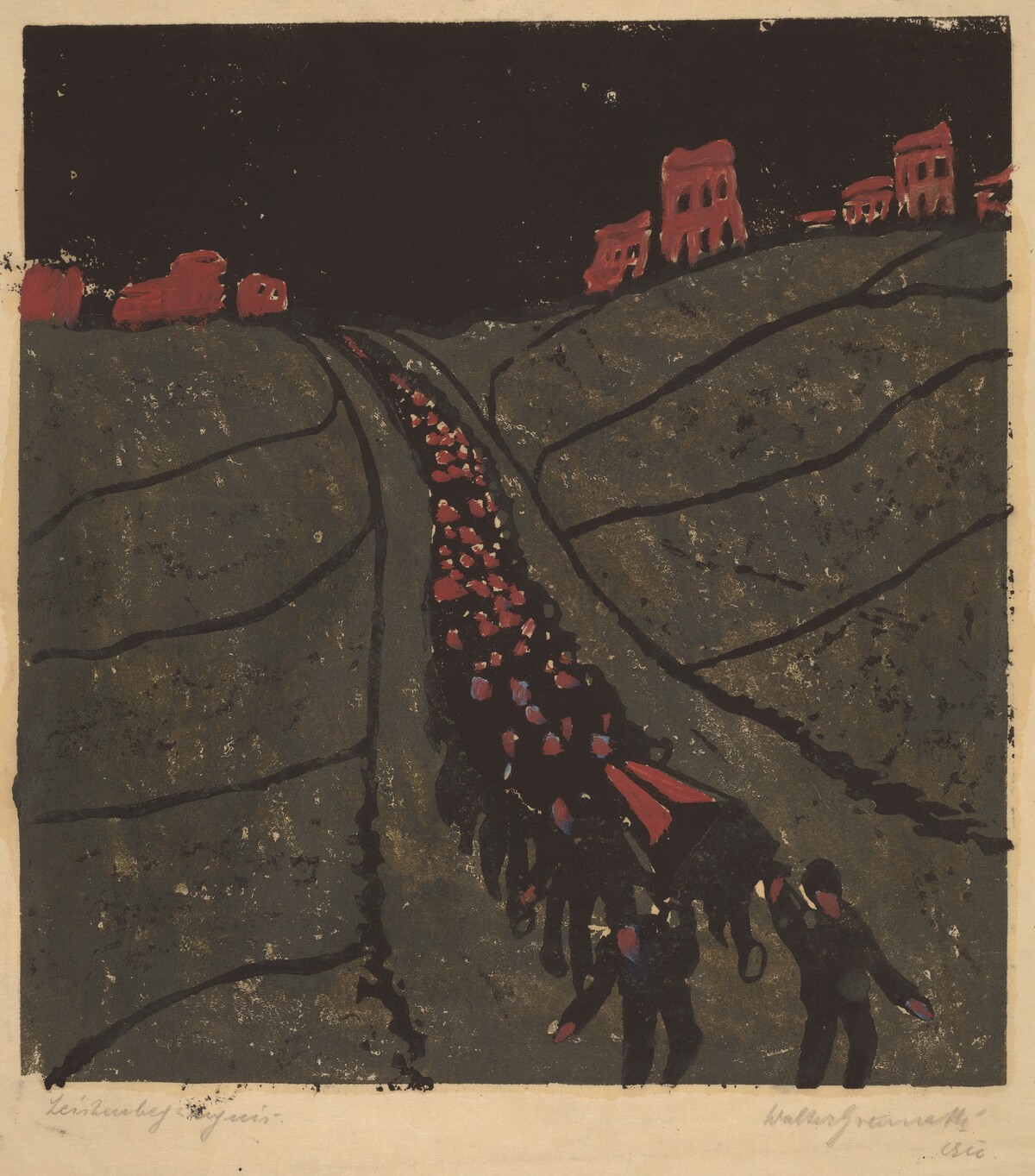 The Burial (Begräbnis) by Walter Gramatté