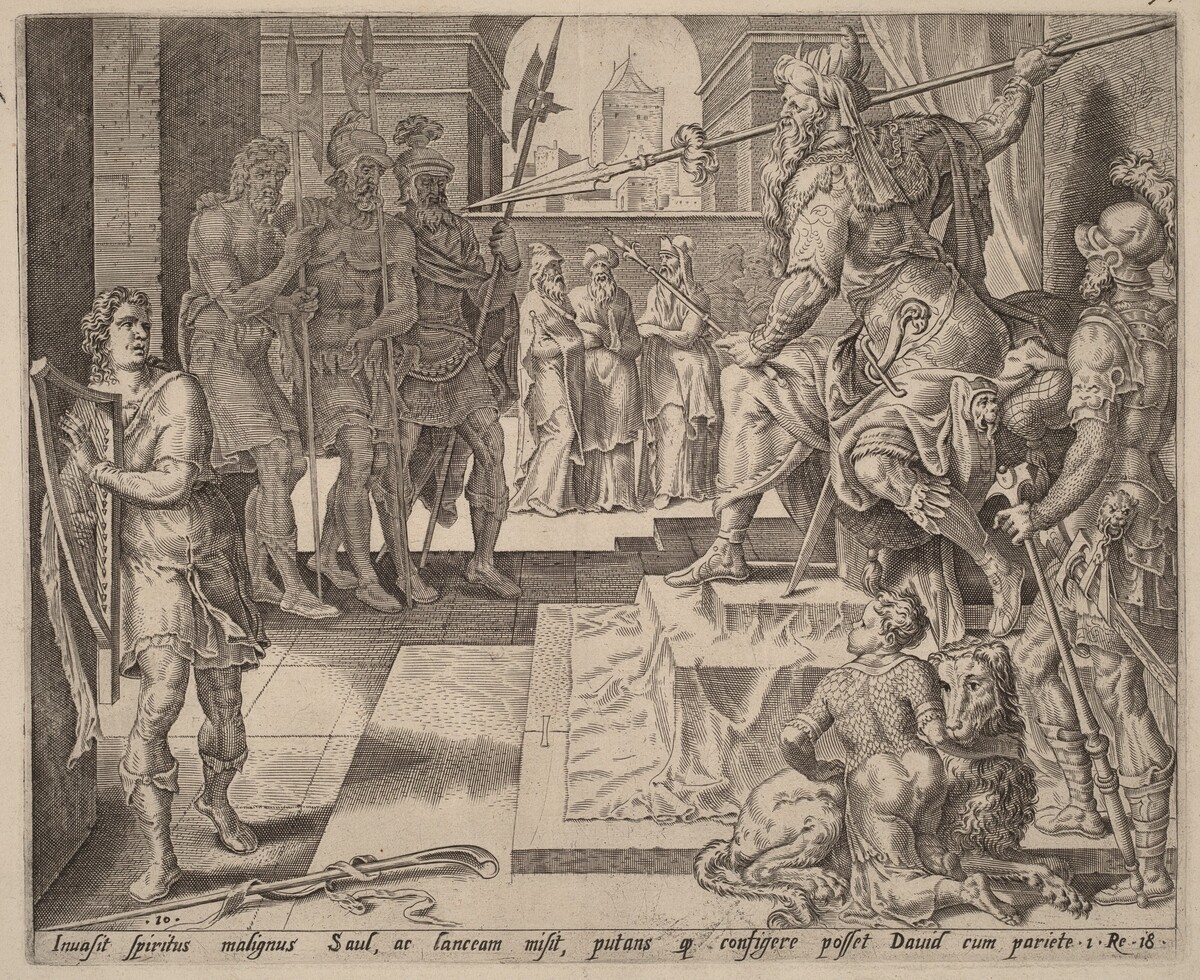 David before Saul by after Maerten van Heemskerck