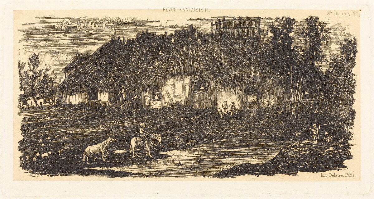 The Farmyard by Rodolphe Bresdin