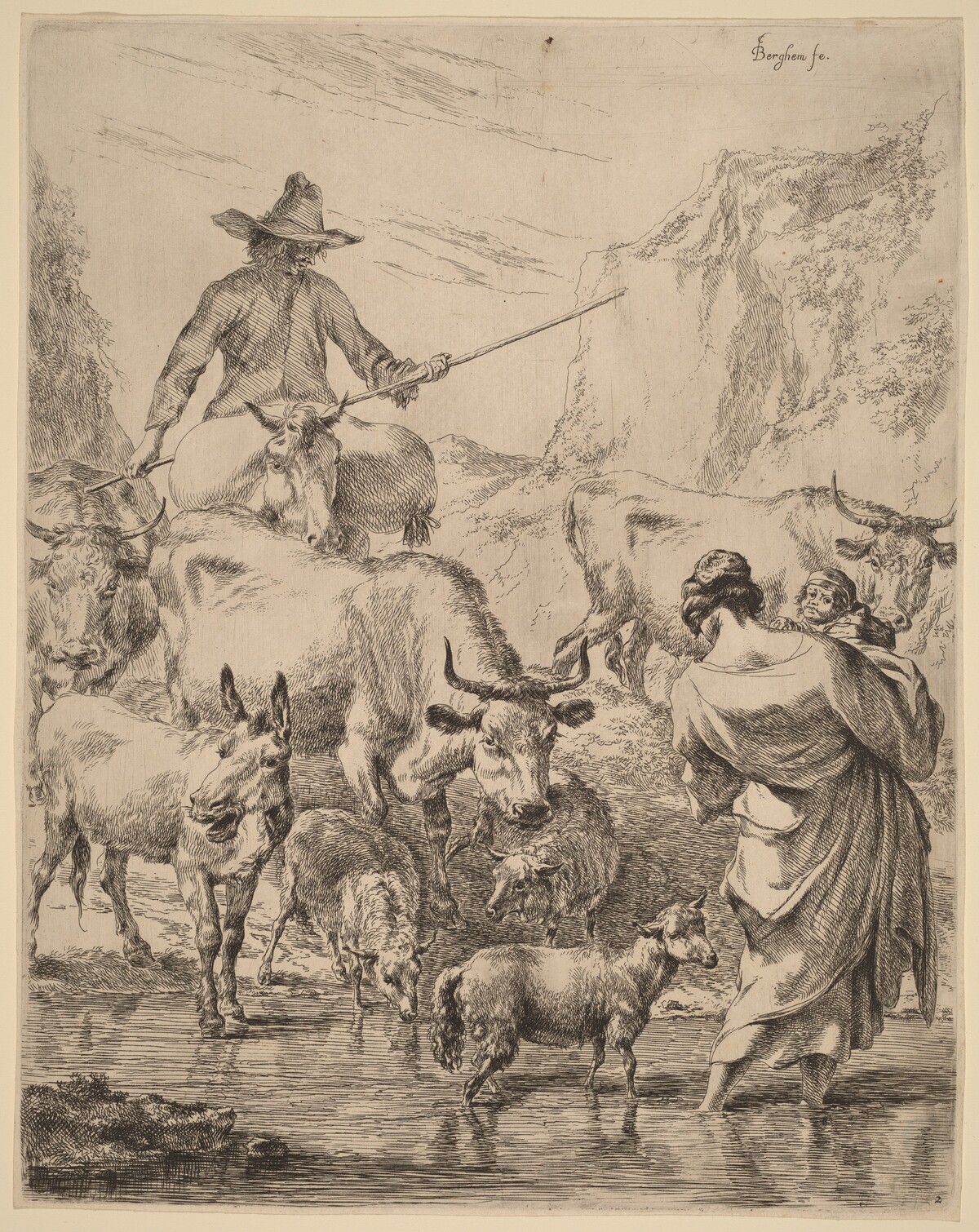 Herd Crossing the Brook by Nicolaes Pietersz Berchem