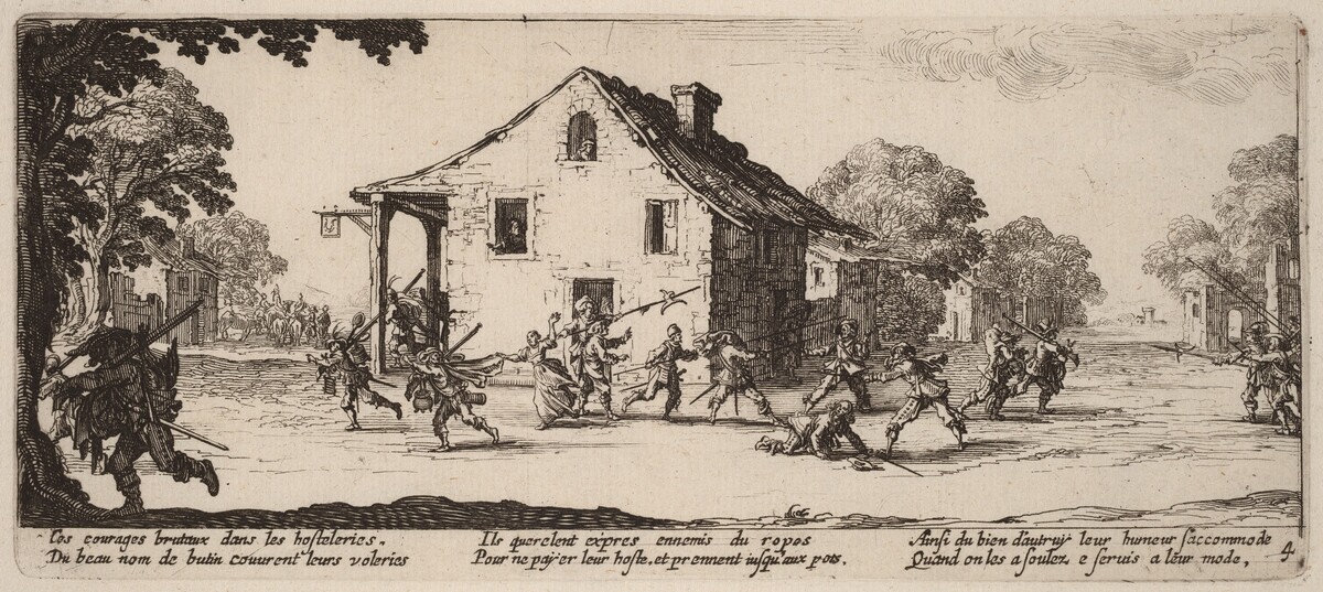 Scene of Pillage by Gerrit van Schagen after Jacques Callot
