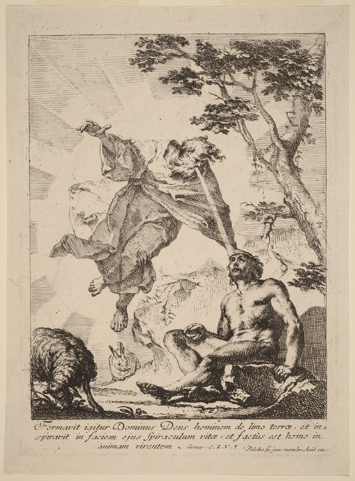 God Breathing Life into Adam by Franz Karl Palko