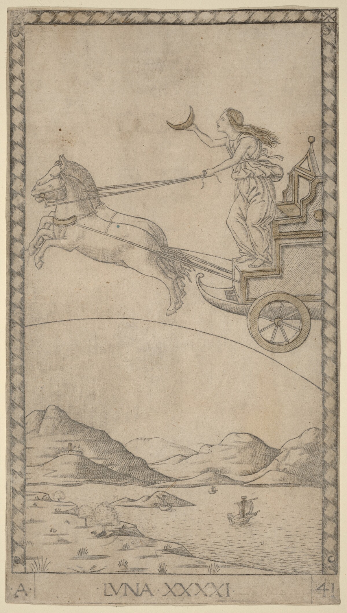 Luna (Moon) by Master of the E-Series Tarocchi