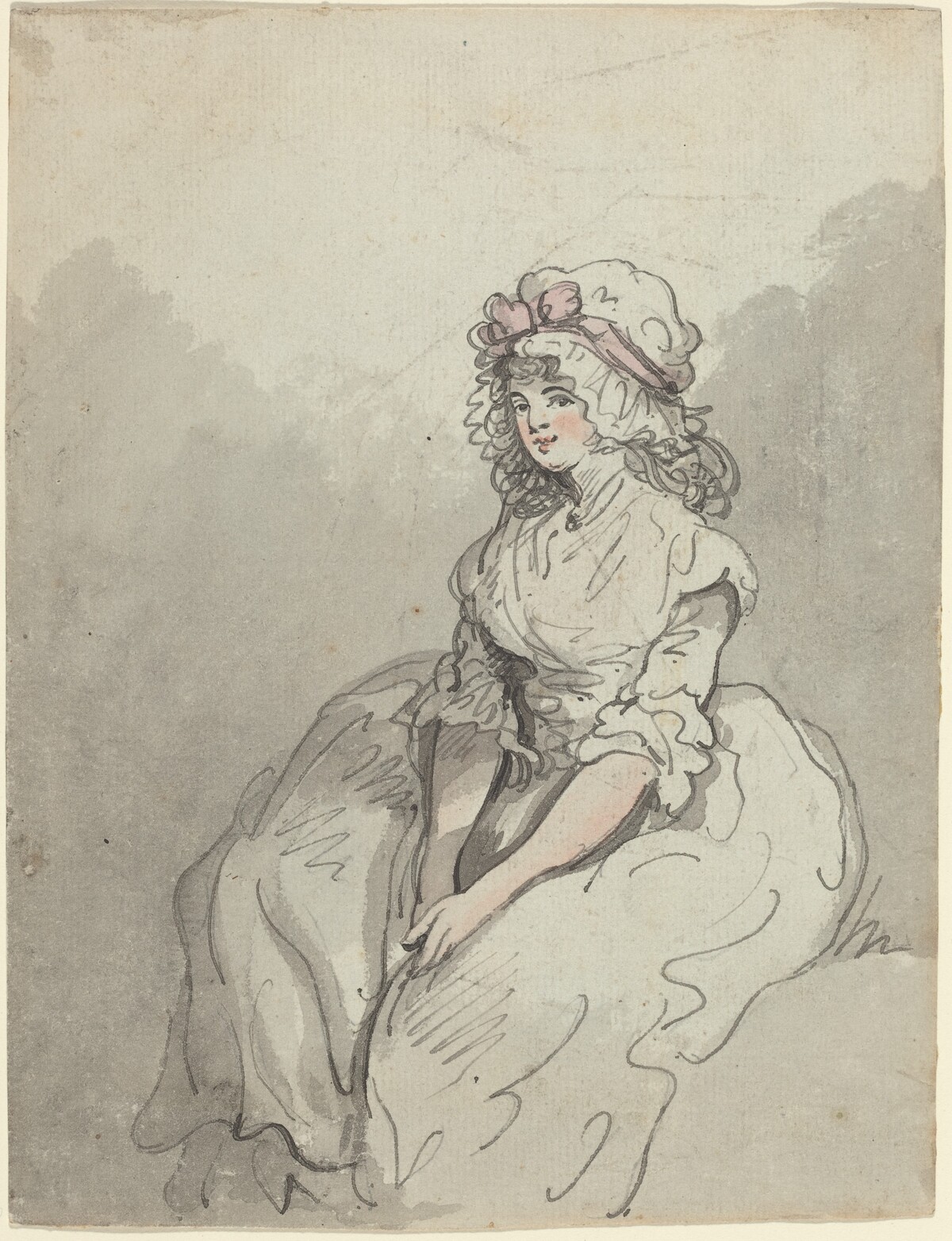 A Young English Beauty by Thomas Rowlandson