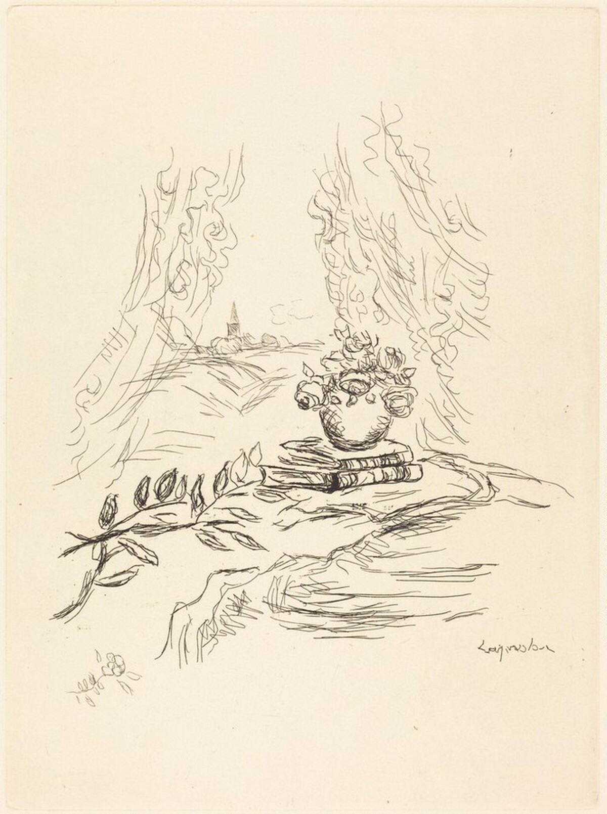 Vase of Flowers on Two Books by Pierre Laprade