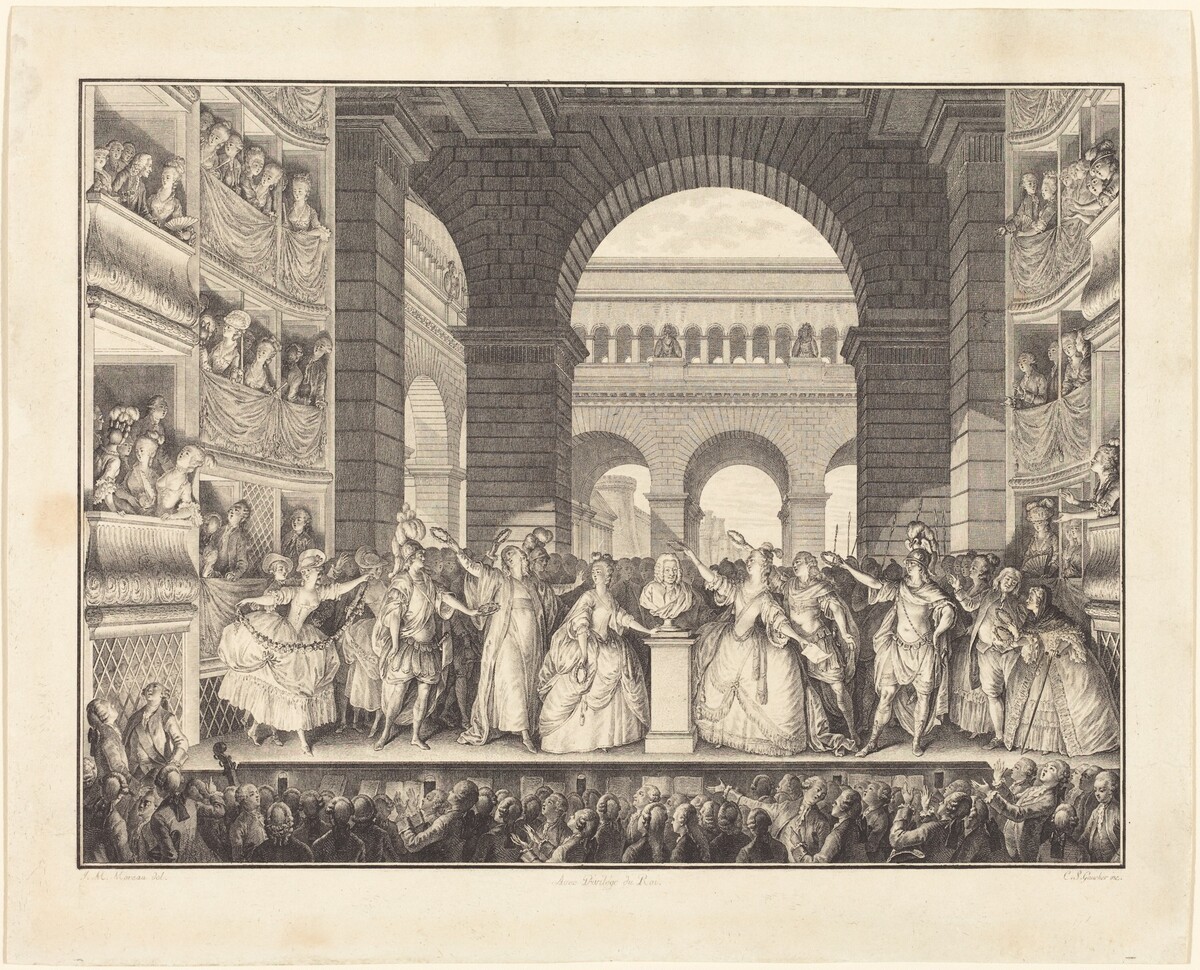 Couronnement de Voltaire (The Crowning of Voltaire) by Charles-Etienne Gaucher after Jean-Michel Moreau