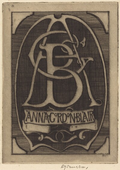 Bookplate of Anna Gordon Blair