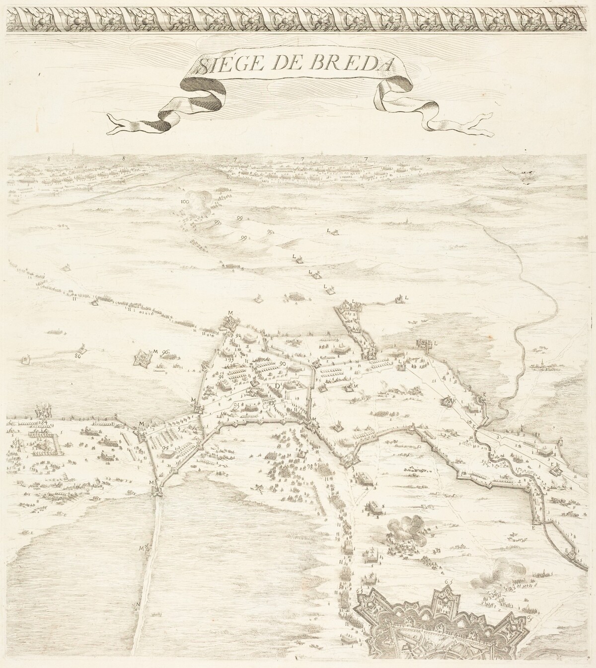 The Siege of Breda [plate 2 of 6] by Jacques Callot