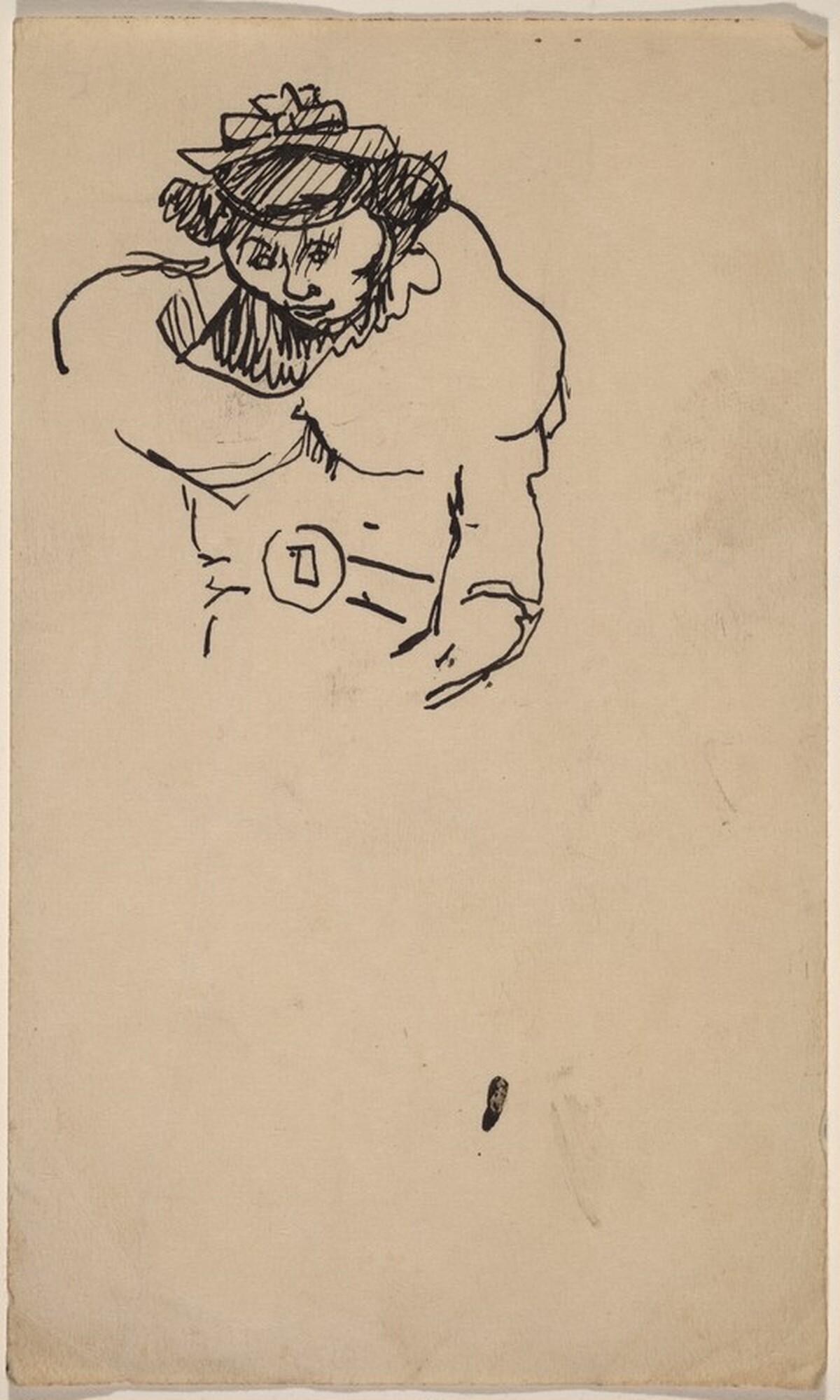 Bust-length Sketch of Woman in Fancy Hat with Bow by Mark Rothko