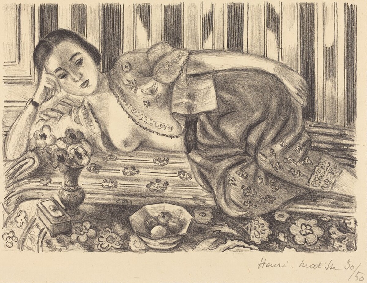Odalisque in Red Satin Pantaloons (Odalisque à la culotte de satin rouge) by Henri Matisse
