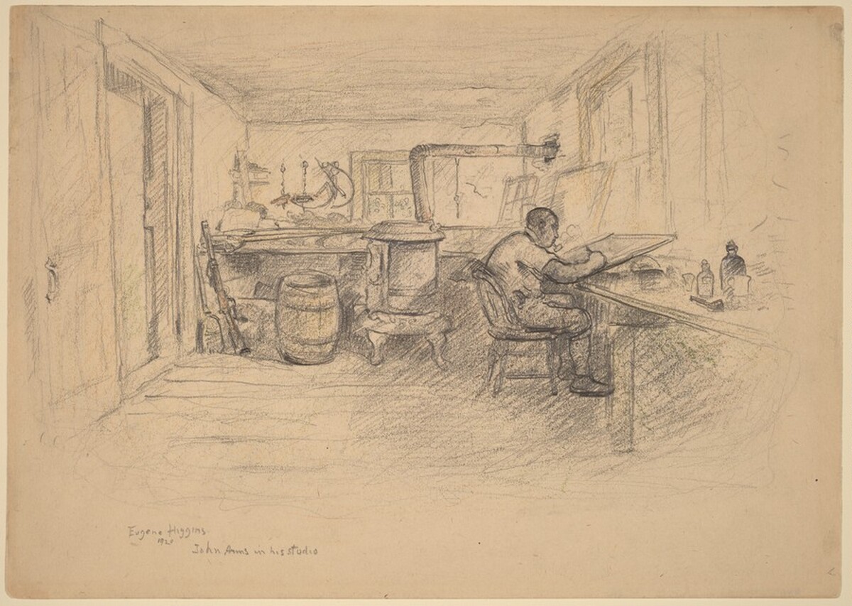 John Taylor Arms in His Studio by Eugene Higgins