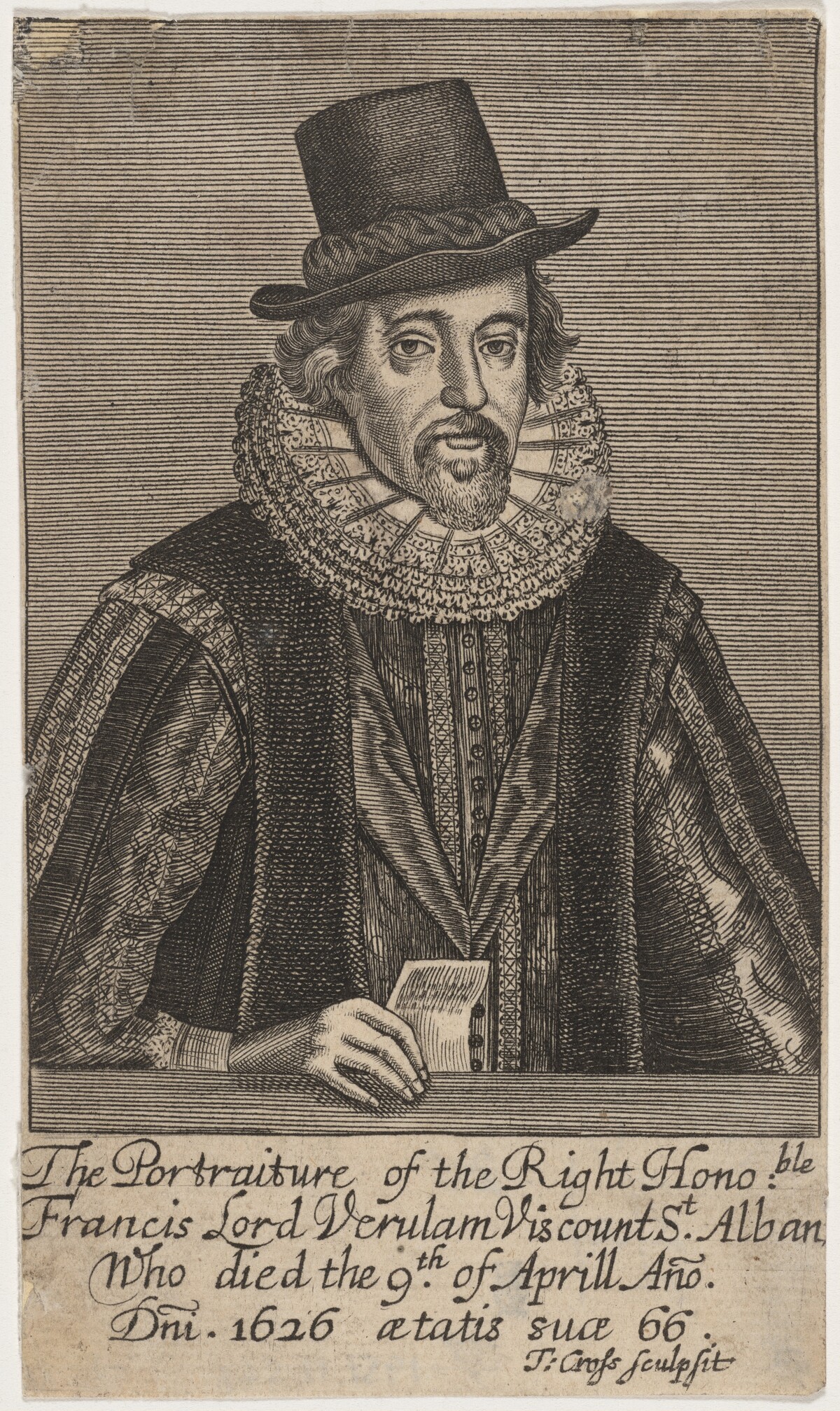 Francis Lord Verulam Viscount St. Alban by Thomas Cross