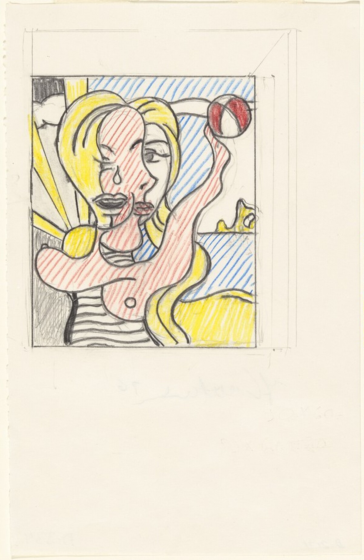 Study for "Girl with Beach Ball III" by Roy Lichtenstein