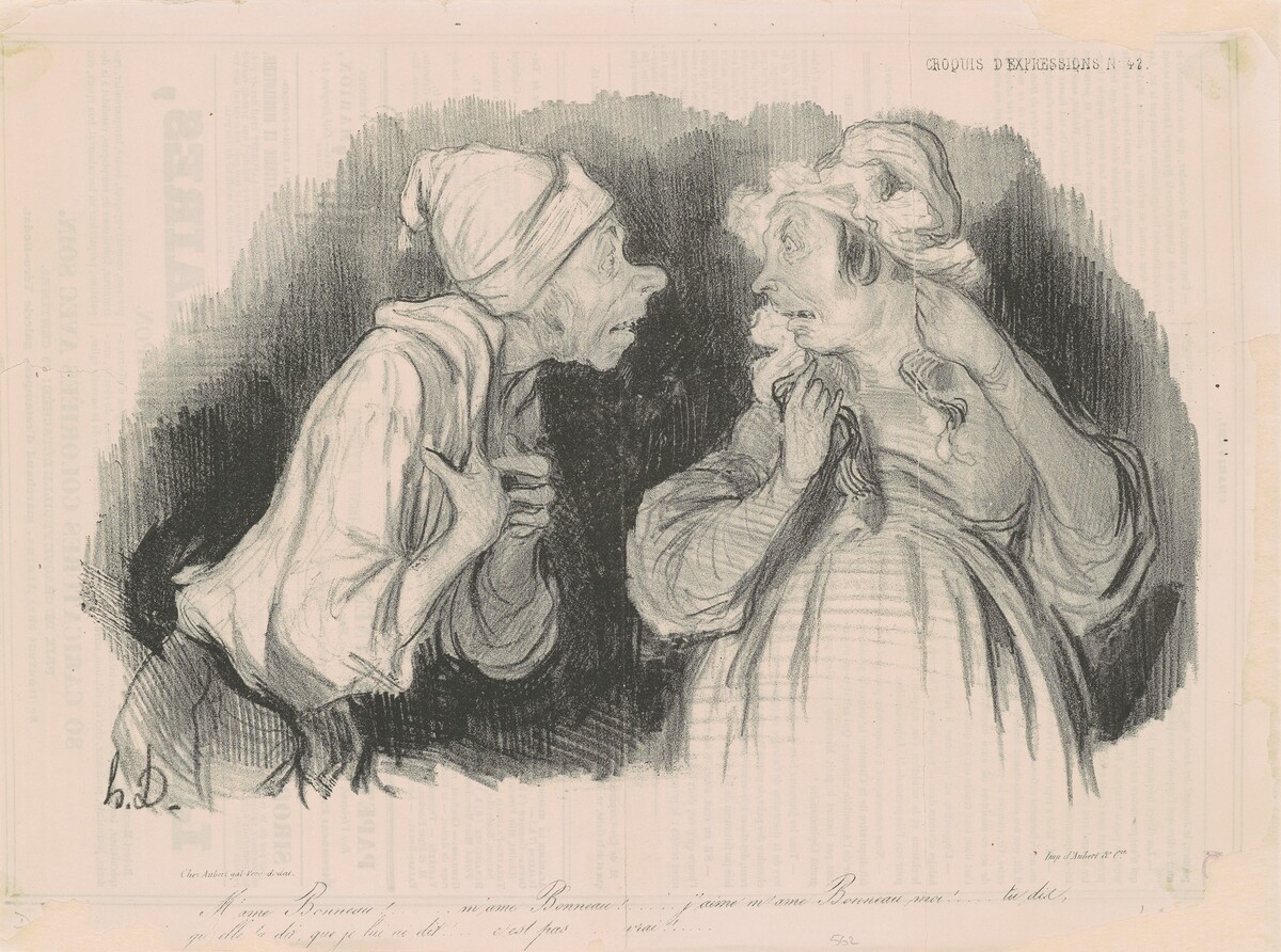 M'ame Bonneau... J'aime m'ame Bonneau moi!... by Honoré Daumier