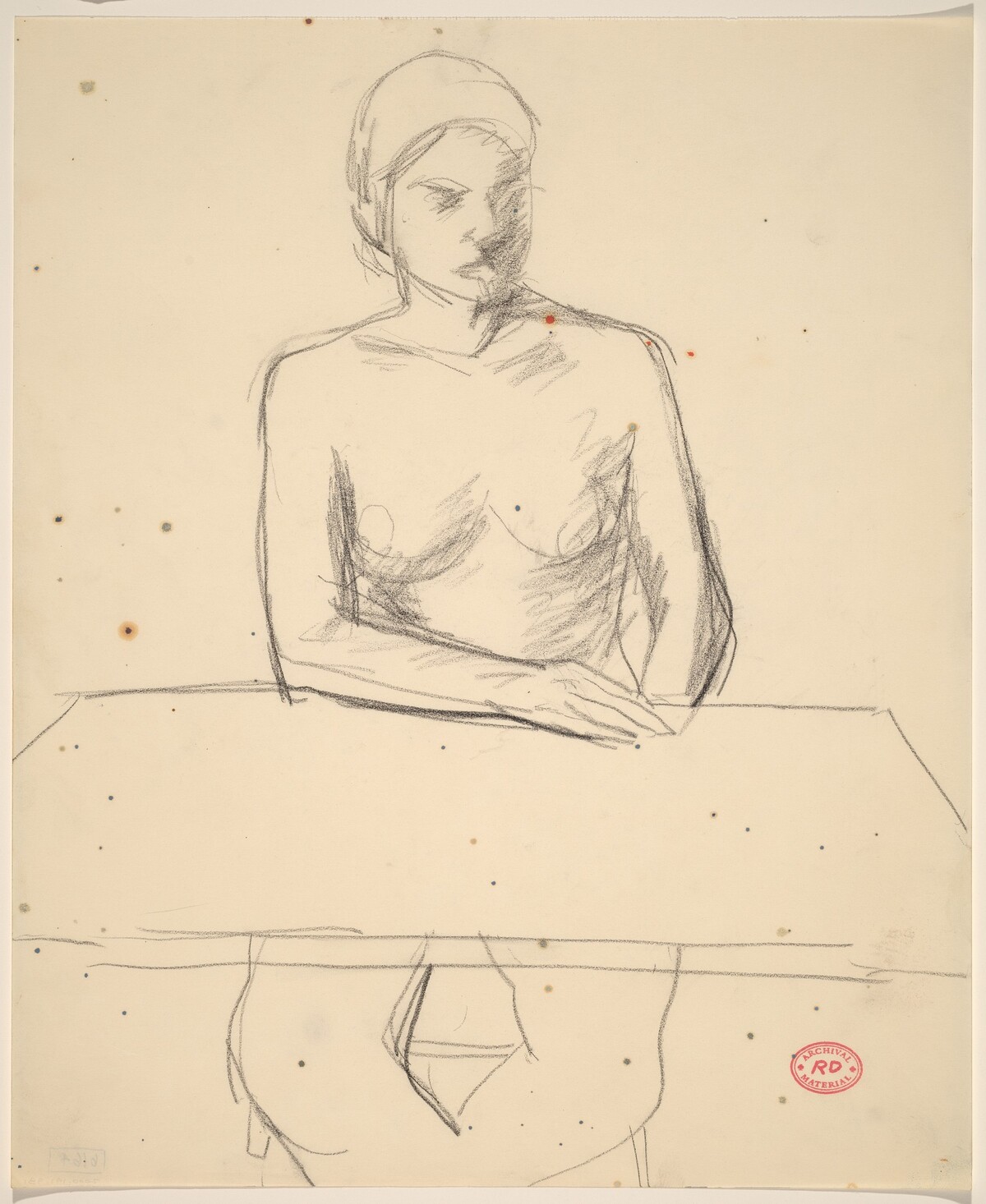 Untitled [woman seated at tabletop] by Richard Diebenkorn