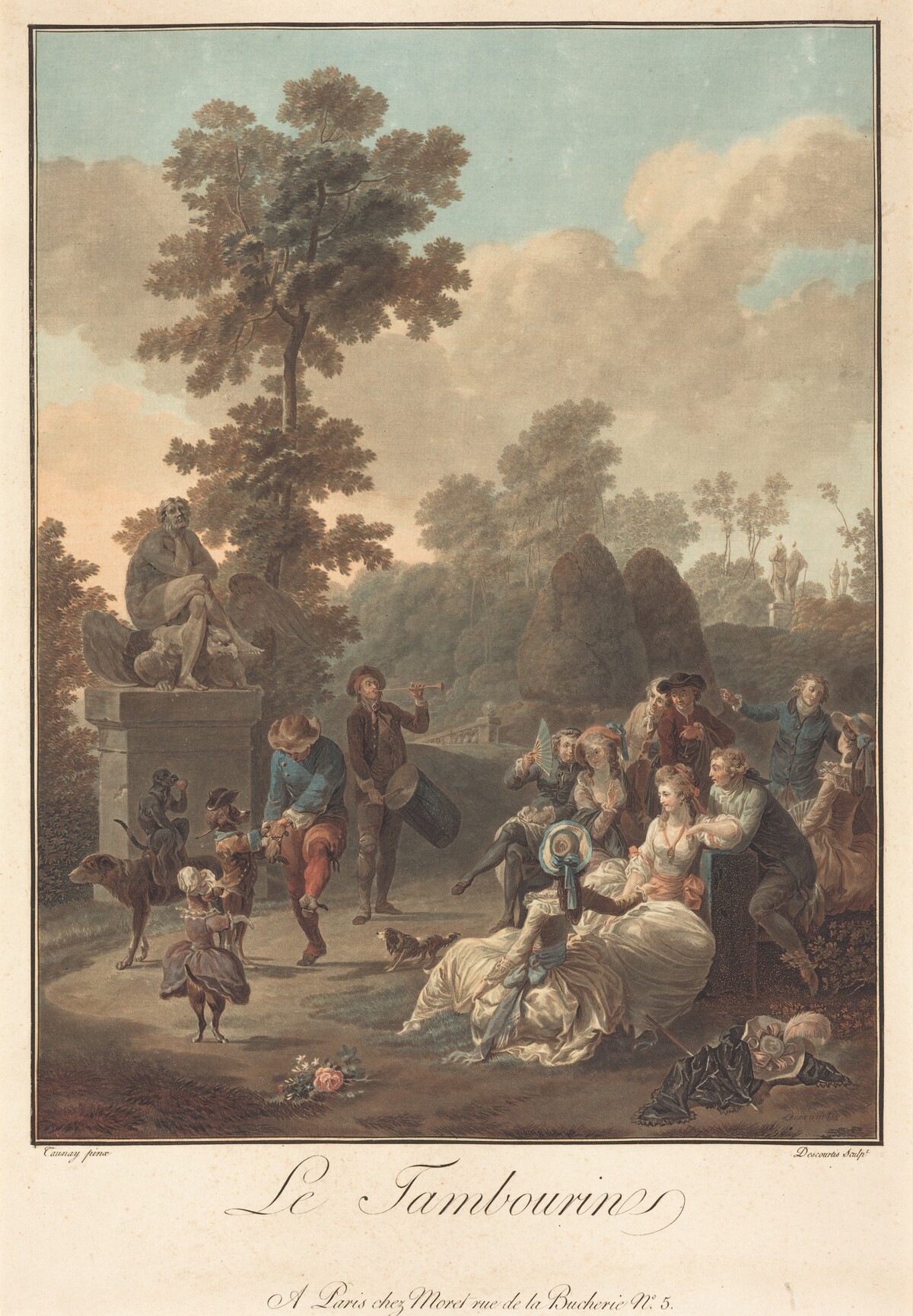 Le Tambourin by Charles-Melchior Descourtis after Nicolas Antoine Taunay