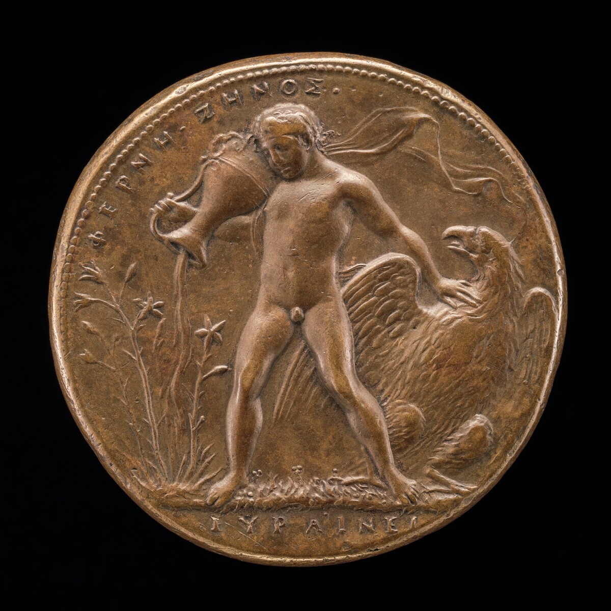 Aquarius Watering the Farnese Lilies [reverse] by Alessandro Cesati, called Il Grechetto