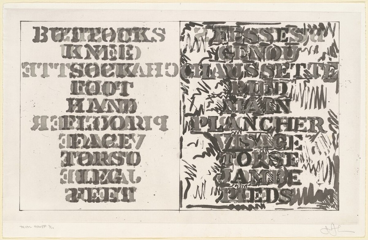 Words [trial proof 3] by Jasper Johns