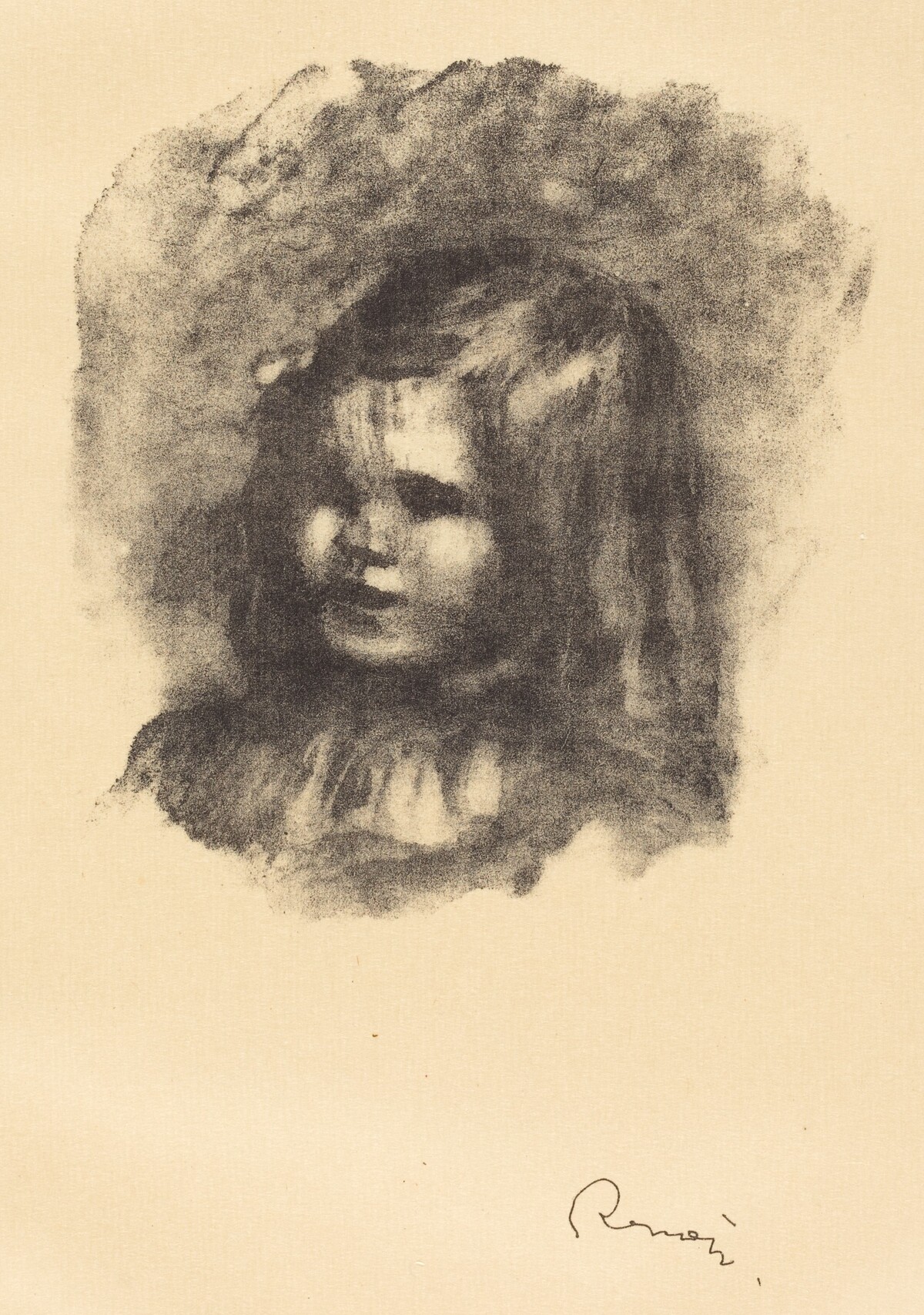 Claude Renoir, turned left (Claude Renoir, tourne a gauche) by Auguste Renoir