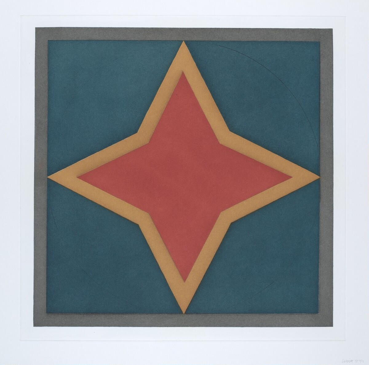 Stars-Red Center: 4 Point by Sol LeWitt