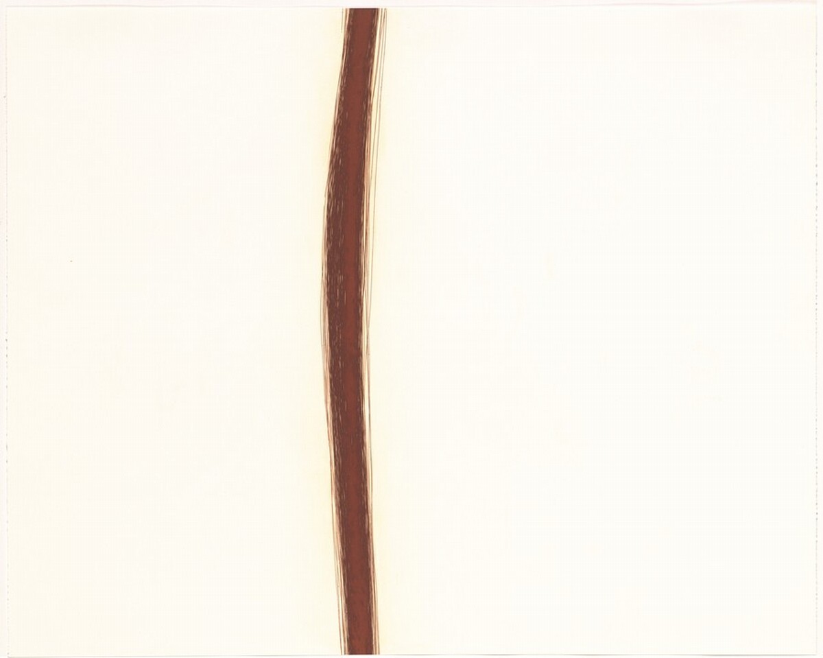 Drawing a Line As Far As I Can Reach [center panel] by Tom Marioni