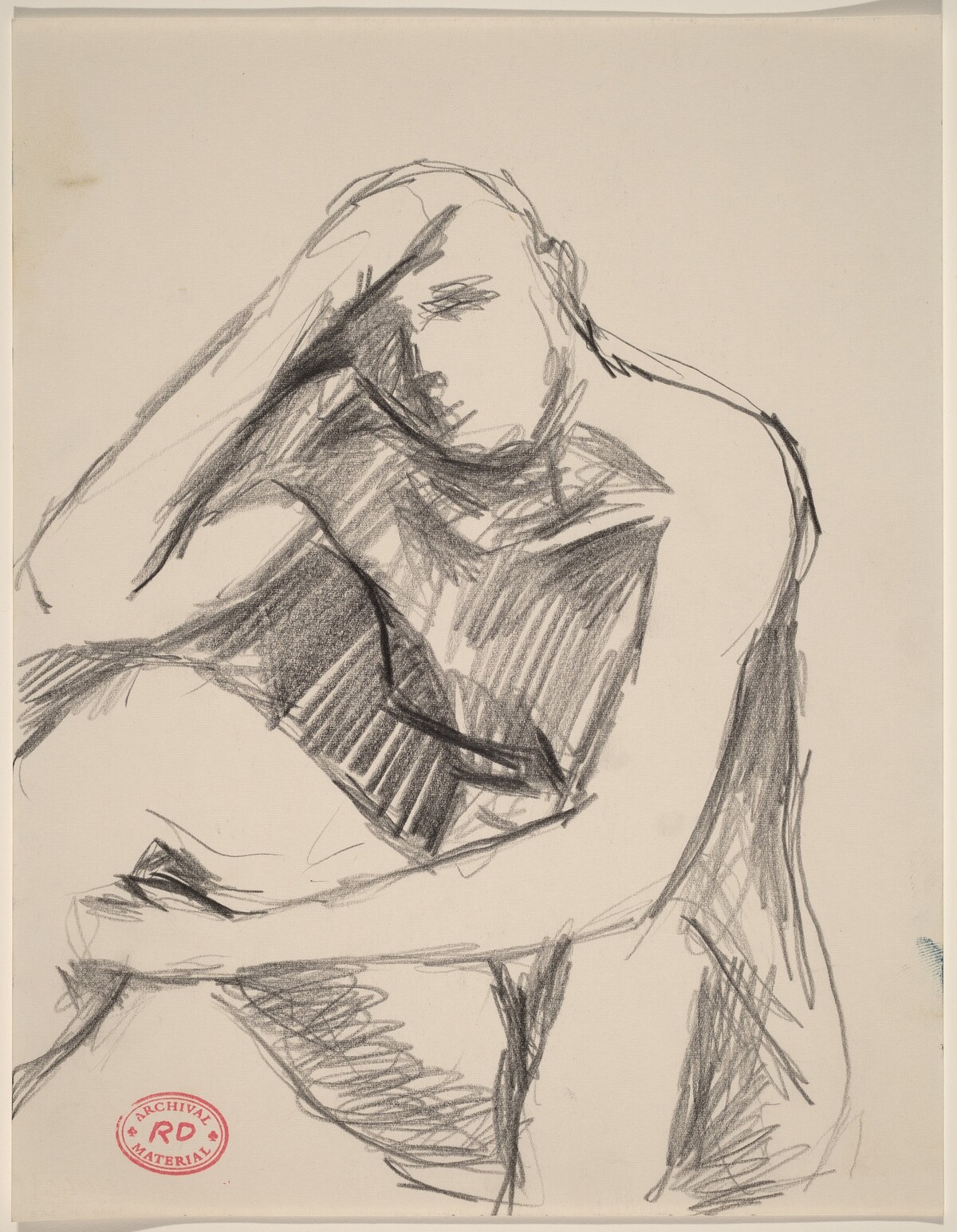 Untitled [seated nude with her hand on her forehead] by Richard Diebenkorn