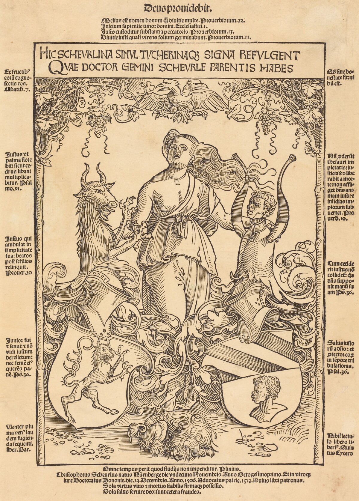 Coat of Arms of Scheurl and Tucher Families by Wolf Traut