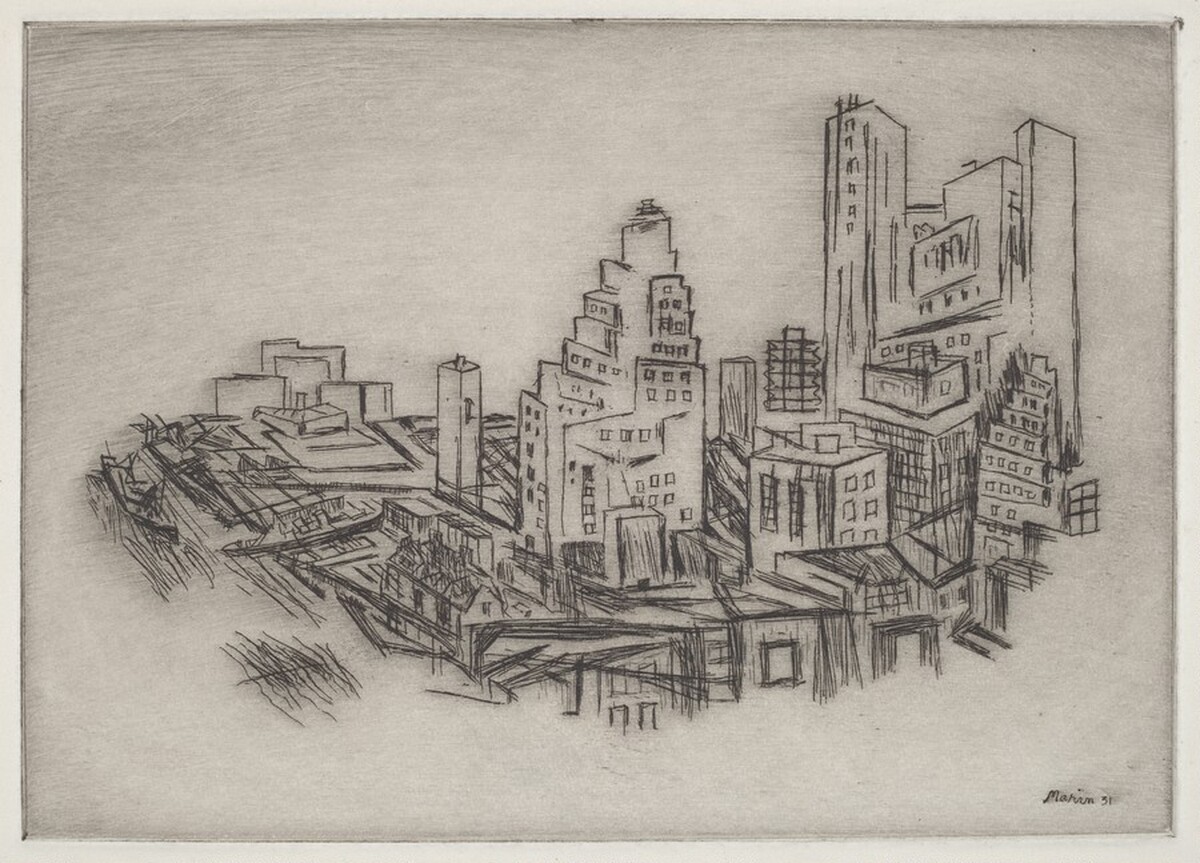 Lower Manhattan from the Bridge by John Marin