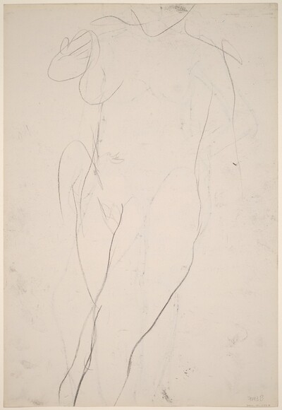 Untitled [striding female nude] [verso]