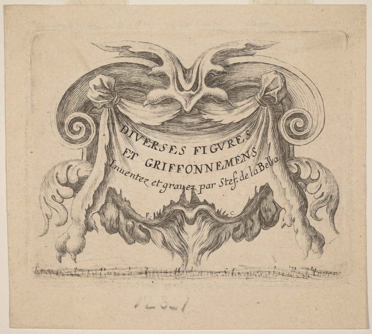 Title Page for "Diverses figures et griffonnements" by Stefano Della Bella