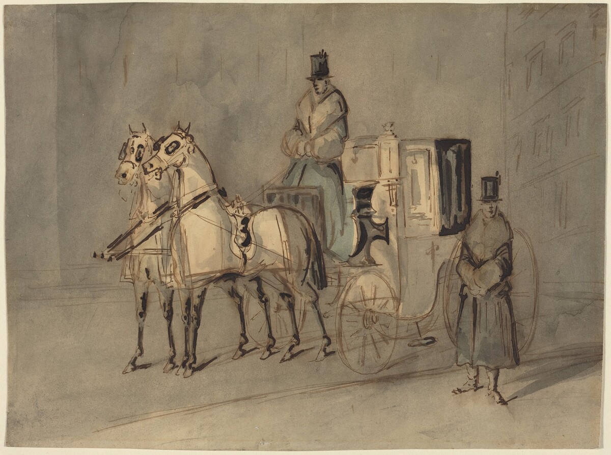Carriage with Driver and Groom: Autumn by Constantin Guys
