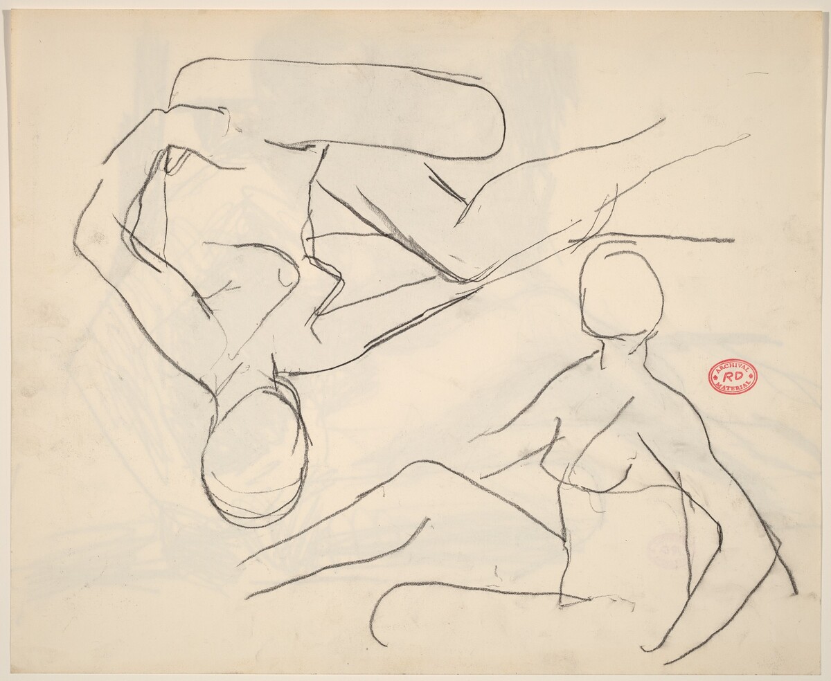 Untitled [studies of a seated female nude] by Richard Diebenkorn
