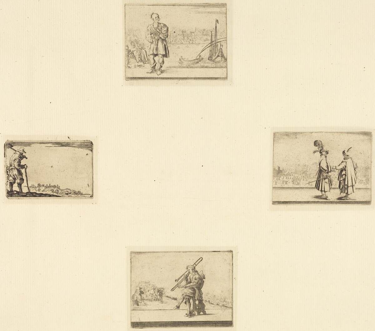 Sheet of Etchings by Style of Jacques Callot