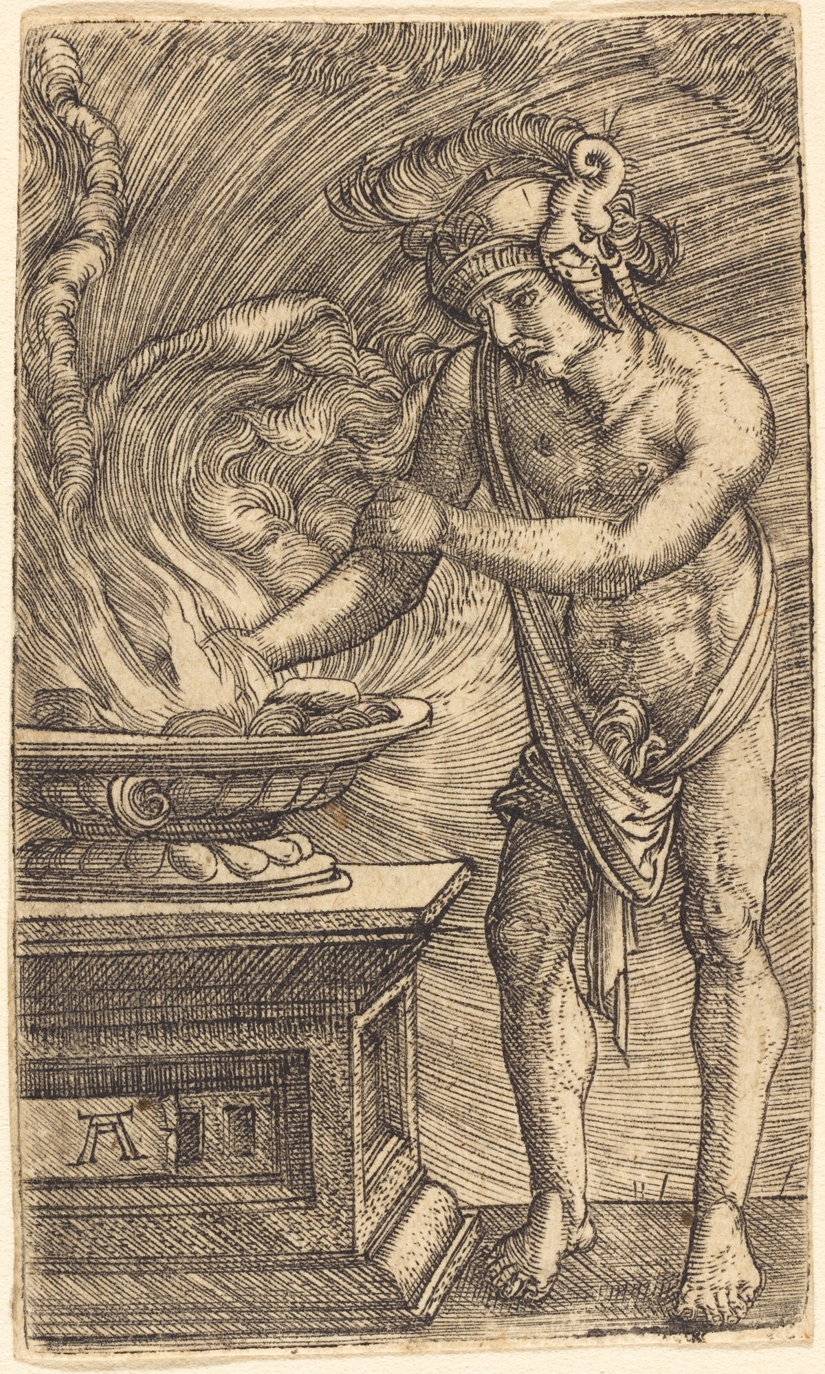 Mucius Scaevola Burning His Hand by Albrecht Altdorfer