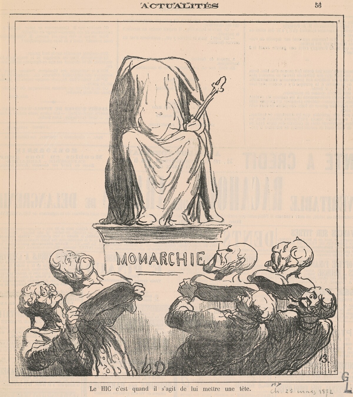 Le hic c'est quand il s'agit de lui mettre une tête by Honoré Daumier