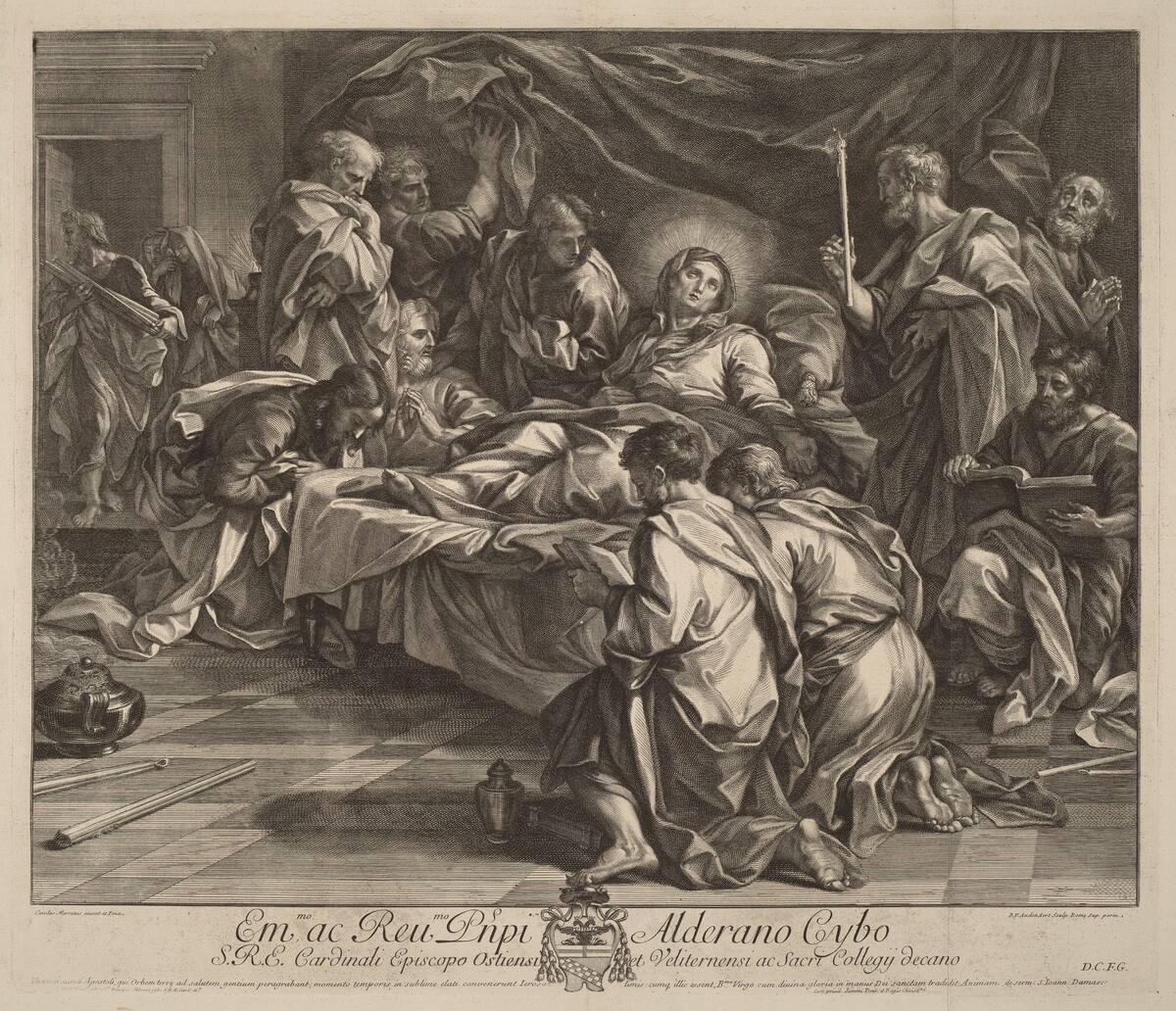 Death of the Virgin by Robert van Audenaerd after Carlo Maratta