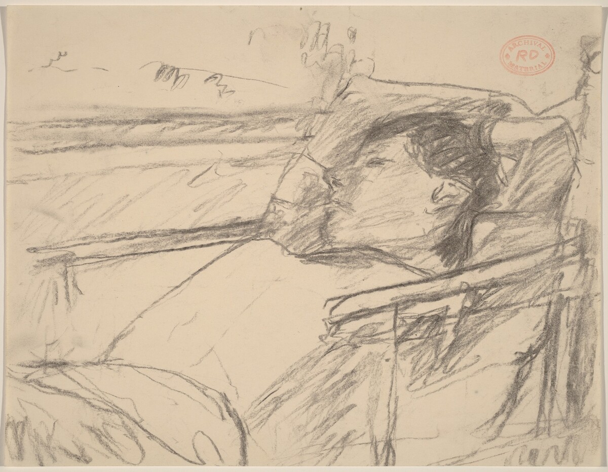 Untitled [woman lying back with arms behind head] by Richard Diebenkorn