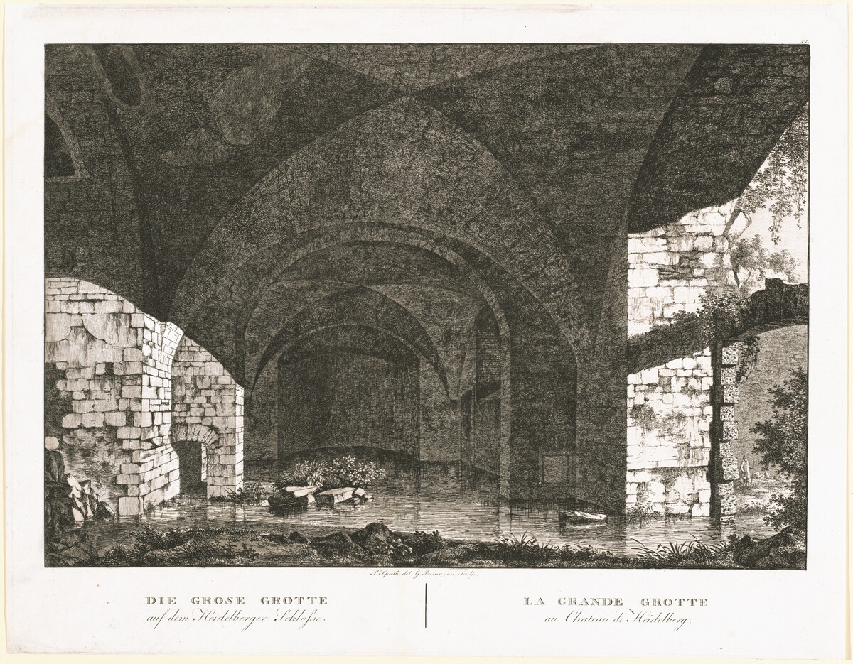 Die Grosse Grotte auf dem Heidelberger Schlosse (The Large Grotto at Heidelberg Castle) by Georg Primavesi, after Peter Speeth