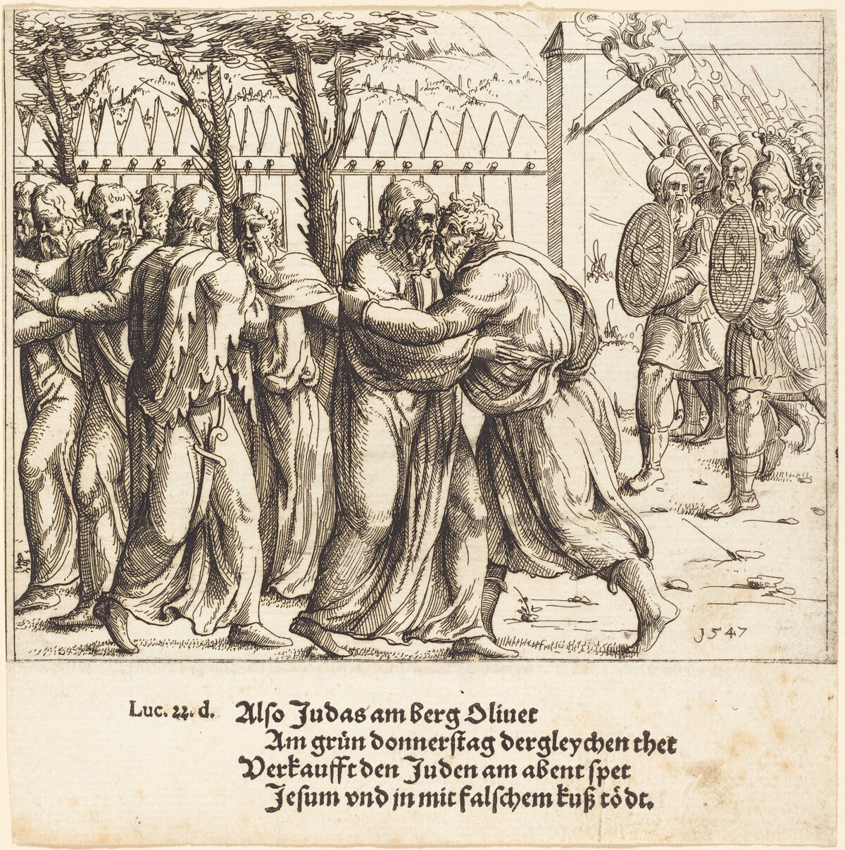 The Kiss of Judas by Augustin Hirschvogel