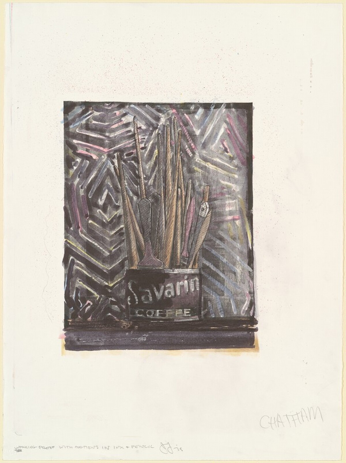 Savarin 5 (Corpse and Mirror) [working proof] by Jasper Johns