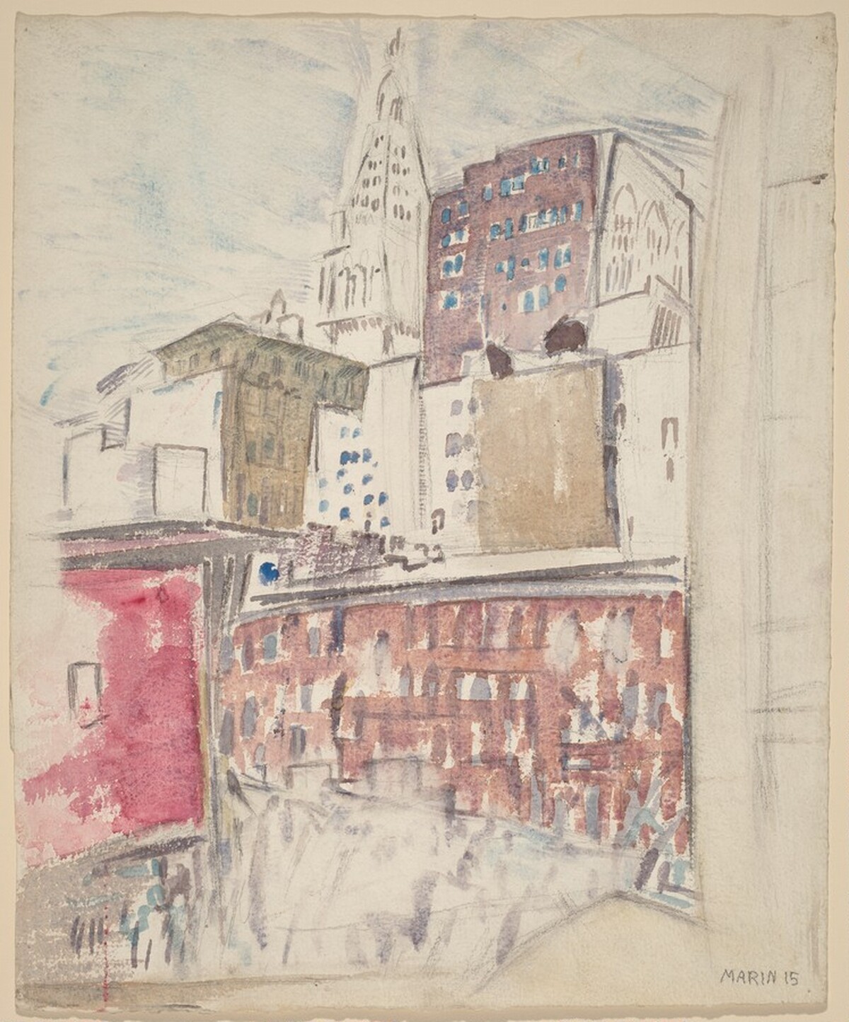 Tall Buildings, Downtown, New York by John Marin