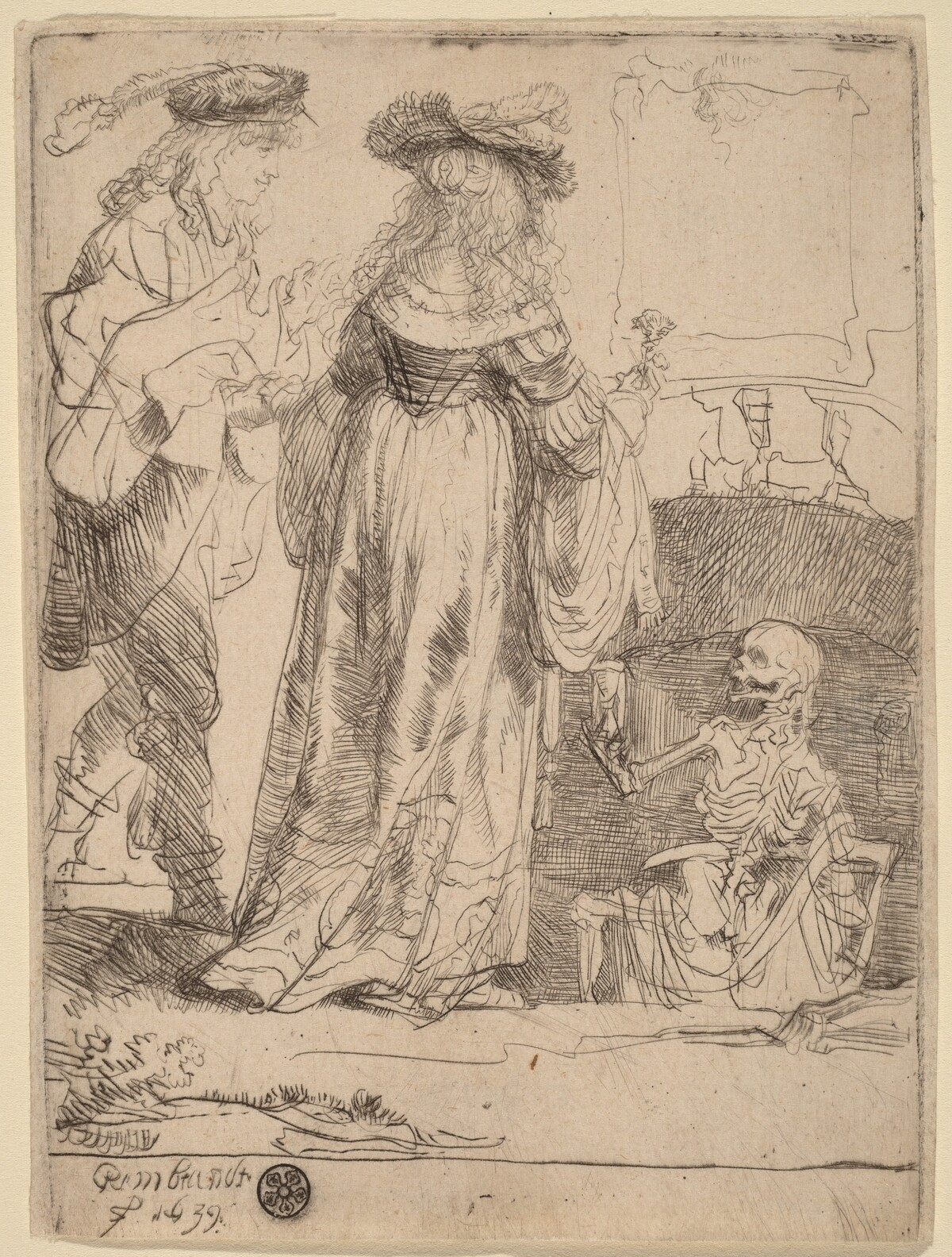 Death Appearing to a Wedded Couple from an Open Grave by Rembrandt van Rijn
