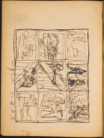Skizze mit 9 Einzelszenen (Nine Vignettes in a Grid) [p. 32]