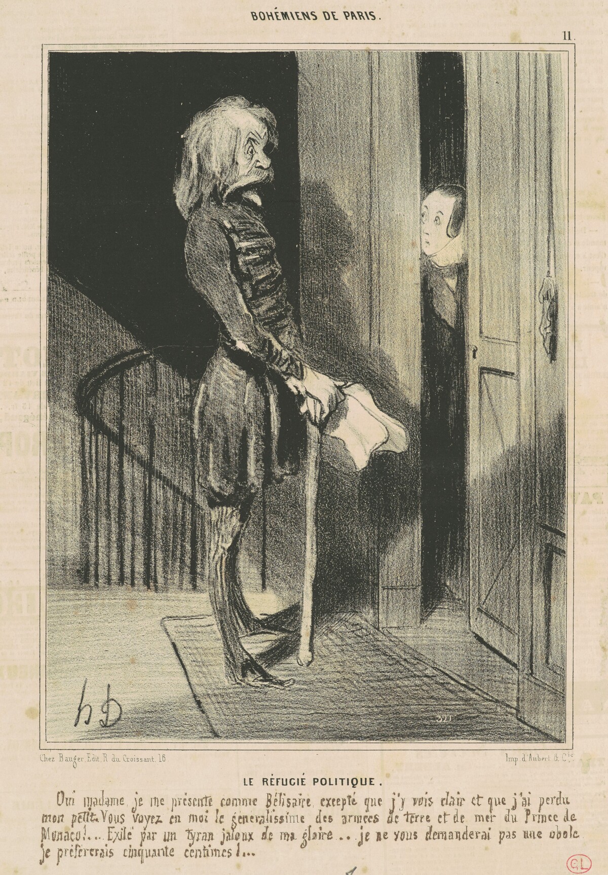 Le réfugié politique by Honoré Daumier