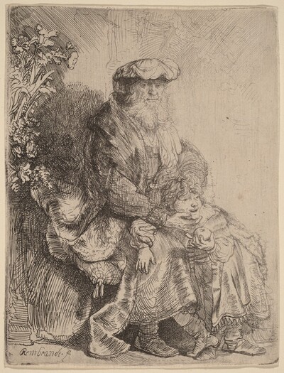 Abraham Caressing Isaac