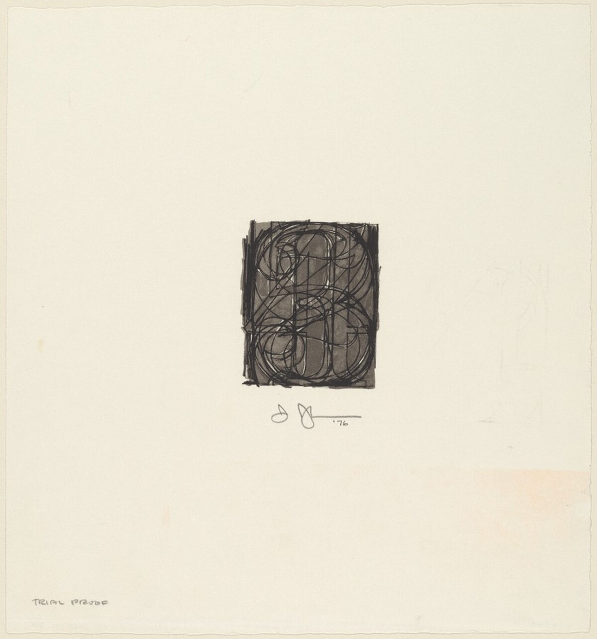 Bookplate for the Friends of the Sarah Lawrence College Library [trial proof] by Jasper Johns