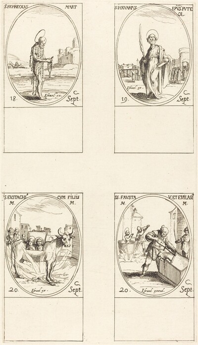 St. Ferreolus; St. Januarius; St. Eustachius & his Children; Sts. Fausta & Evelasius